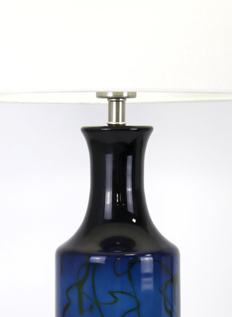 ebb & flow Modern Design Glass Table Lamp Unique Luxury Quality Material for the Perfect Stylish Home RSN71022 Blue 15 x 25.5  - Image 2