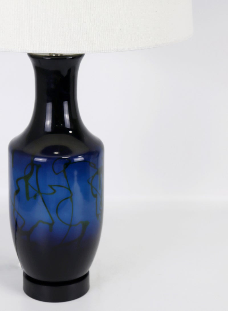 ebb & flow Modern Design Glass Table Lamp Unique Luxury Quality Material for the Perfect Stylish Home RSN71022 Blue 15 x 25.5  - Image 3