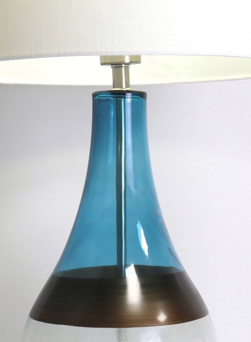 ebb & flow - Modern Design Glass Table Lamp Unique Luxury Quality Material for the Perfect Stylish Home RSN71023 Blue/White 15 x 28 - Image 1