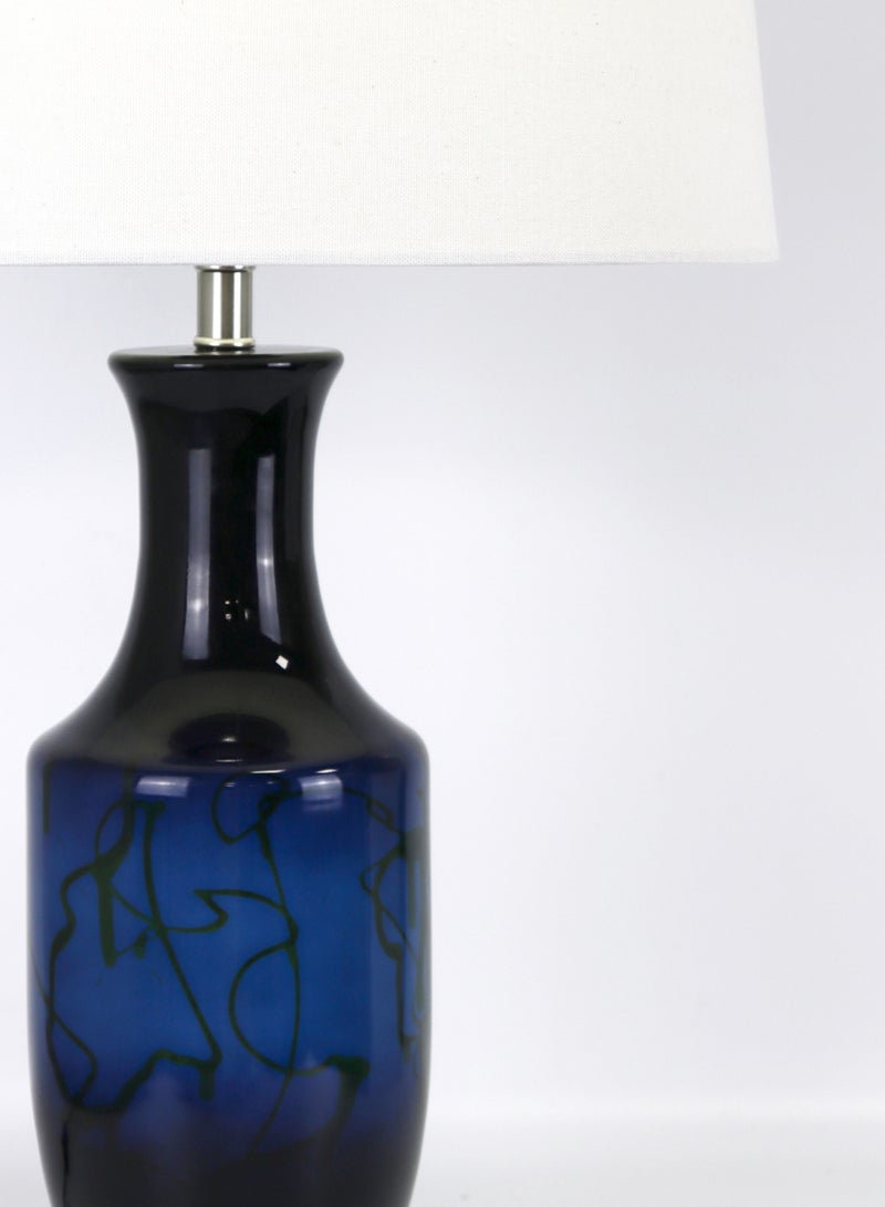 ebb & flow Modern Design Glass Table Lamp Unique Luxury Quality Material for the Perfect Stylish Home RSN71022 Blue 15 x 25.5  - Image 4
