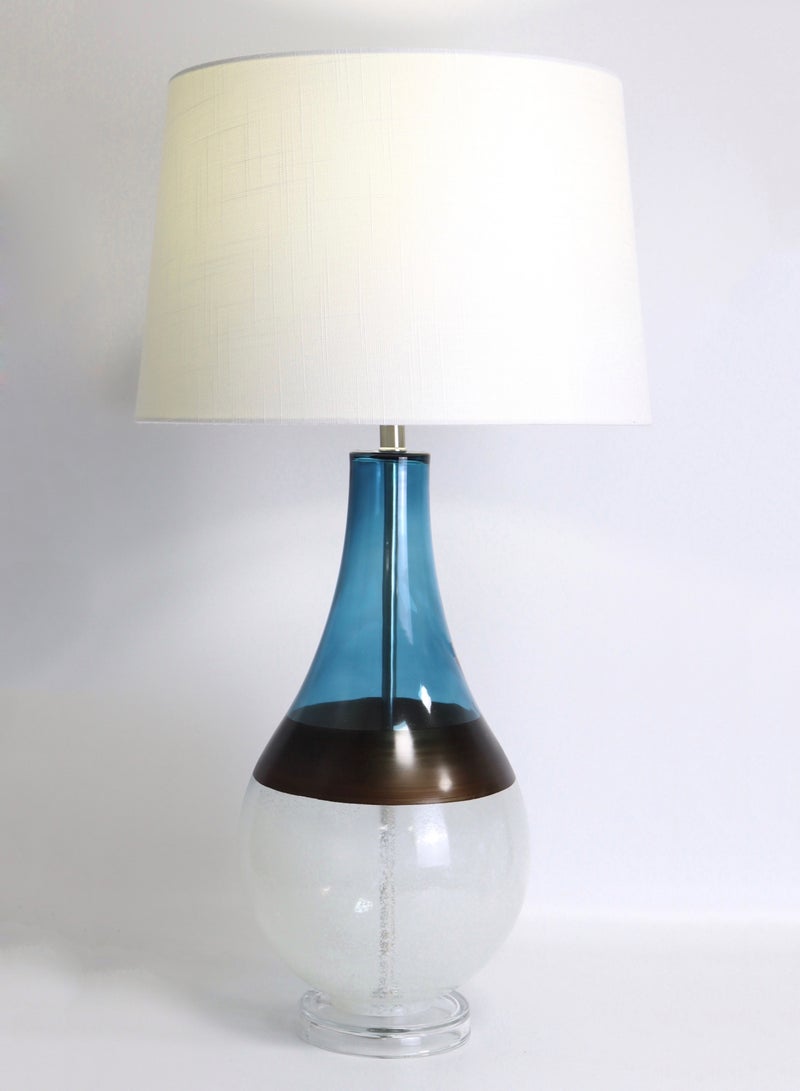 ebb & flow - Modern Design Glass Table Lamp Unique Luxury Quality Material for the Perfect Stylish Home RSN71023 Blue/White 15 x 28 - Image 1