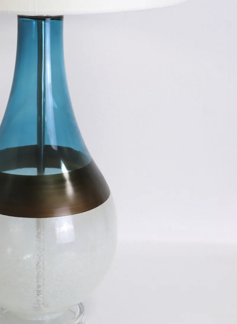 ebb & flow Modern Design Glass Table Lamp Unique Luxury Quality Material for the Perfect Stylish Home RSN71023 Blue/White 15 x 28