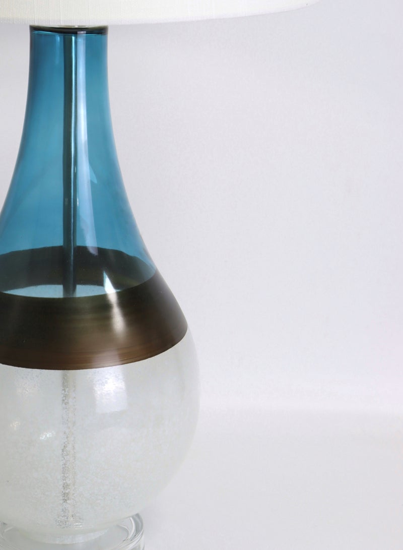 ebb & flow - Modern Design Glass Table Lamp Unique Luxury Quality Material for the Perfect Stylish Home RSN71023 Blue/White 15 x 28 - Image 1