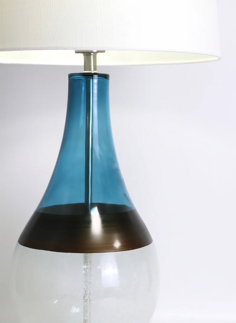 ebb & flow Modern Design Glass Table Lamp Unique Luxury Quality Material for the Perfect Stylish Home RSN71023 Blue/White 15 x 28