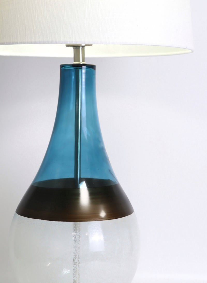 ebb & flow - Modern Design Glass Table Lamp Unique Luxury Quality Material for the Perfect Stylish Home RSN71023 Blue/White 15 x 28 - Image 1