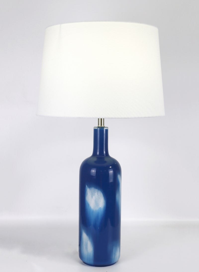 ebb & flow Modern Design Glass Table Lamp Unique Luxury Quality Material for the Perfect Stylish Home RSN71028 Blue/White 15 x 27.2  - Image 1