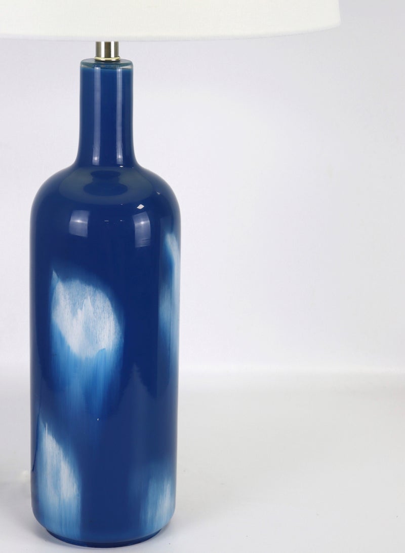 ebb & flow Modern Design Glass Table Lamp Unique Luxury Quality Material for the Perfect Stylish Home RSN71028 Blue/White 15 x 27.2  - Image 3