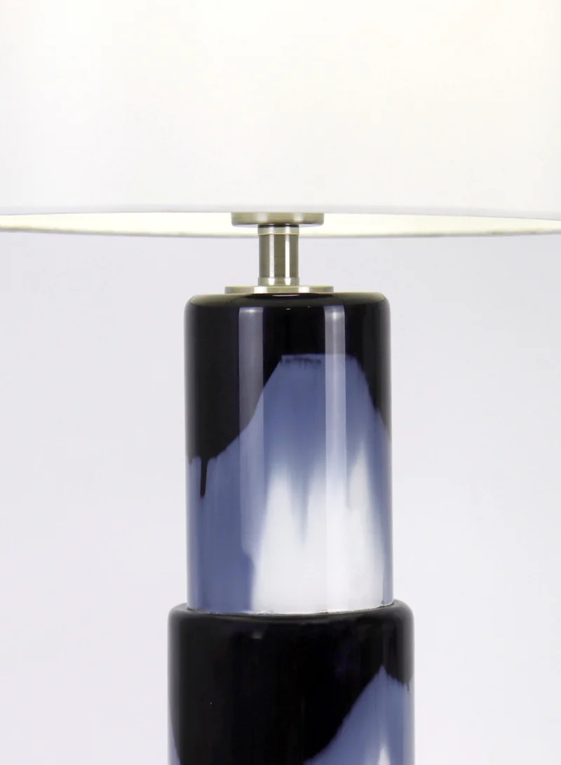 ebb & flow Modern Design Glass Table Lamp Unique Luxury Quality Material for the Perfect Stylish Home RSN71033 Blue/White 13 x 26