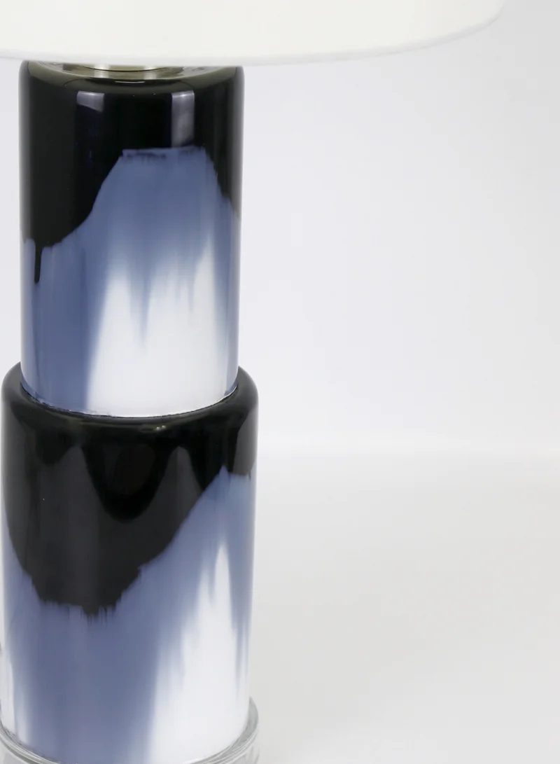 ebb & flow Modern Design Glass Table Lamp Unique Luxury Quality Material for the Perfect Stylish Home RSN71033 Blue/White 13 x 26