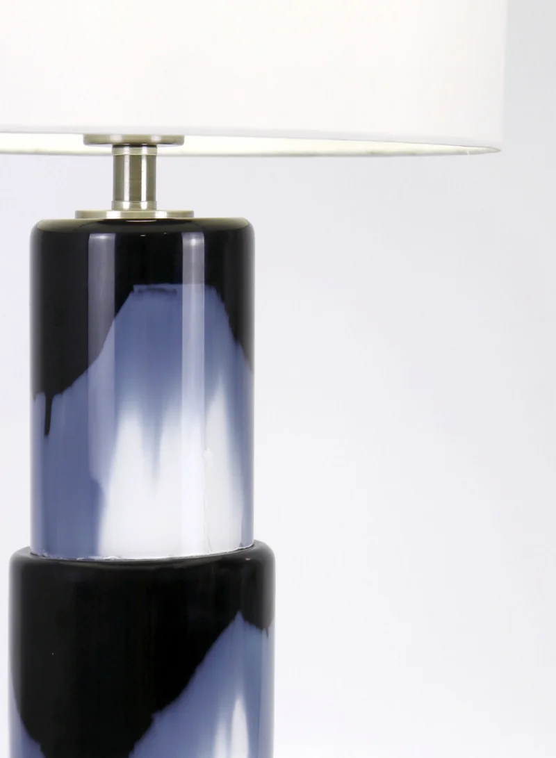 ebb & flow Modern Design Glass Table Lamp Unique Luxury Quality Material for the Perfect Stylish Home RSN71033 Blue/White 13 x 26