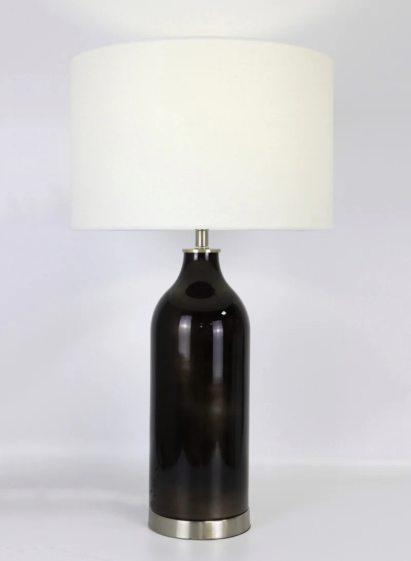 ebb & flow Modern Design Glass Table Lamp Unique Luxury Quality Material for the Perfect Stylish Home RSN71034 Deep Grey 15 x 26.5