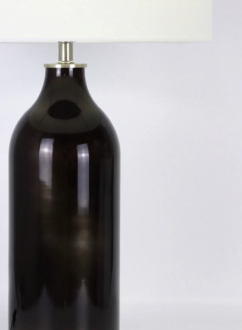 ebb & flow Modern Design Glass Table Lamp Unique Luxury Quality Material for the Perfect Stylish Home RSN71034 Deep Grey 15 x 26.5