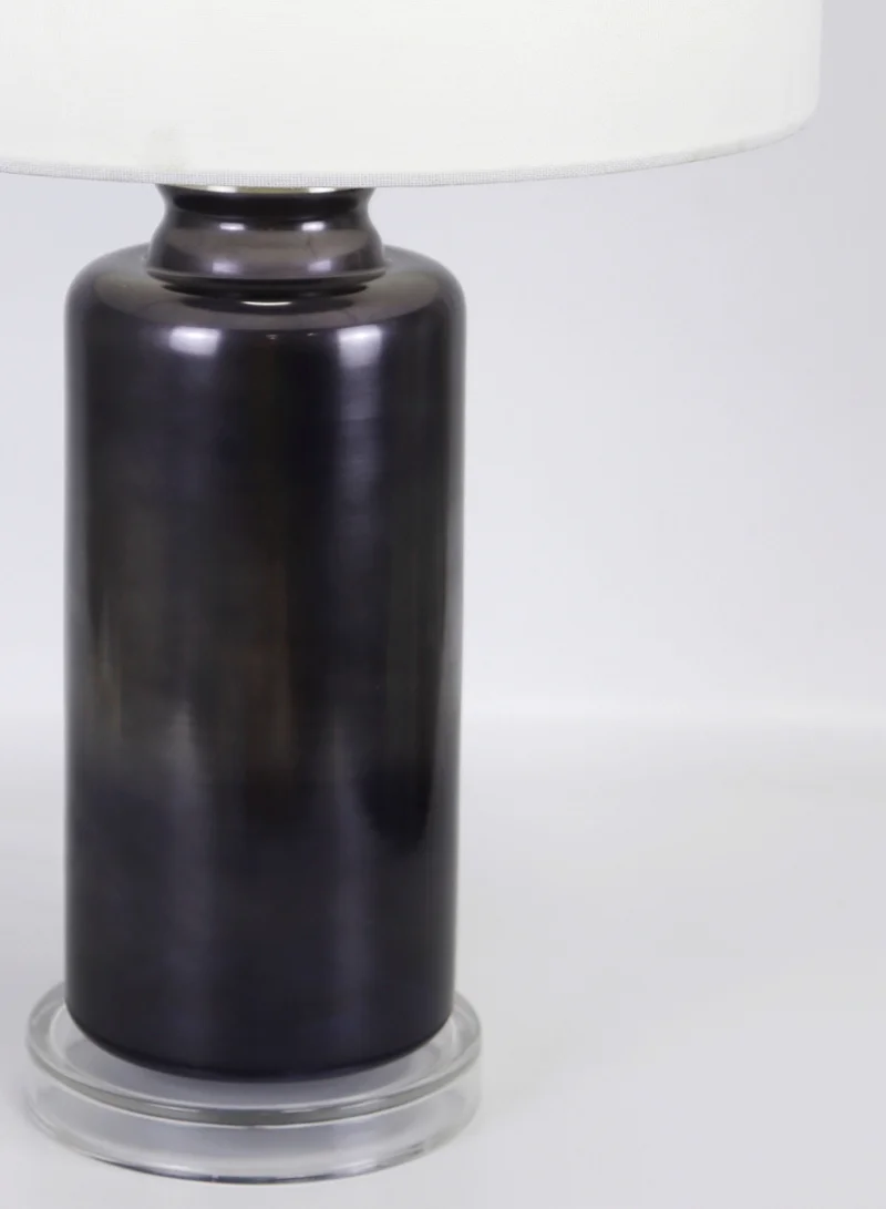 ebb & flow Modern Design Glass Table Lamp Unique Luxury Quality Material for the Perfect Stylish Home RSN71035 Deep Grey 14 x 23.5
