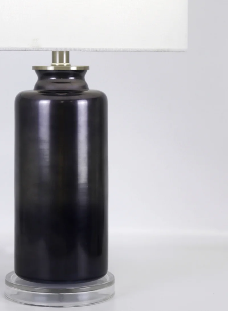 ebb & flow Modern Design Glass Table Lamp Unique Luxury Quality Material for the Perfect Stylish Home RSN71035 Deep Grey 14 x 23.5