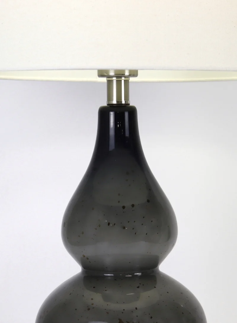 ebb & flow Modern Design Glass Table Lamp Unique Luxury Quality Material for the Perfect Stylish Home RSN71036 Deep Grey 15 x 26