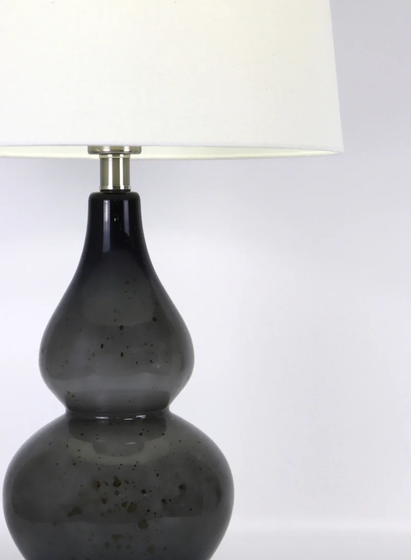 ebb & flow Modern Design Glass Table Lamp Unique Luxury Quality Material for the Perfect Stylish Home RSN71036 Deep Grey 15 x 26
