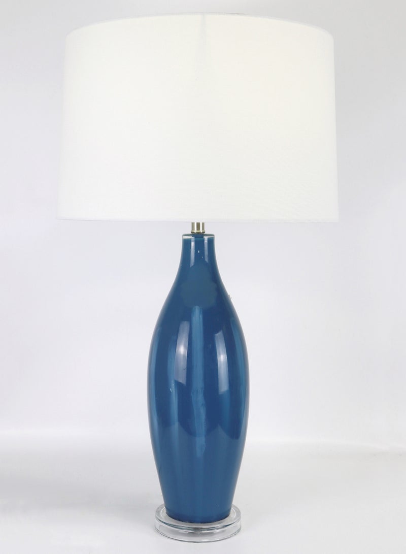ebb & flow Modern Design Glass Table Lamp Unique Luxury Quality Material for the Perfect Stylish Home RSN71041 Blue 16" Dia x 28.2" H  - Image 1