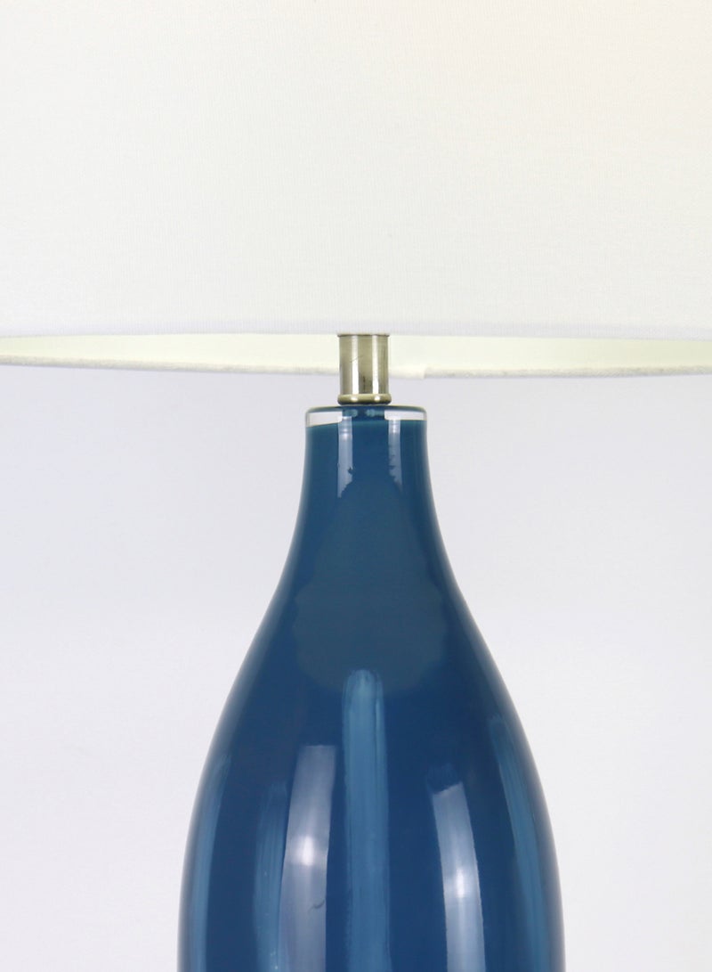 ebb & flow Modern Design Glass Table Lamp Unique Luxury Quality Material for the Perfect Stylish Home RSN71041 Blue 16" Dia x 28.2" H  - Image 2