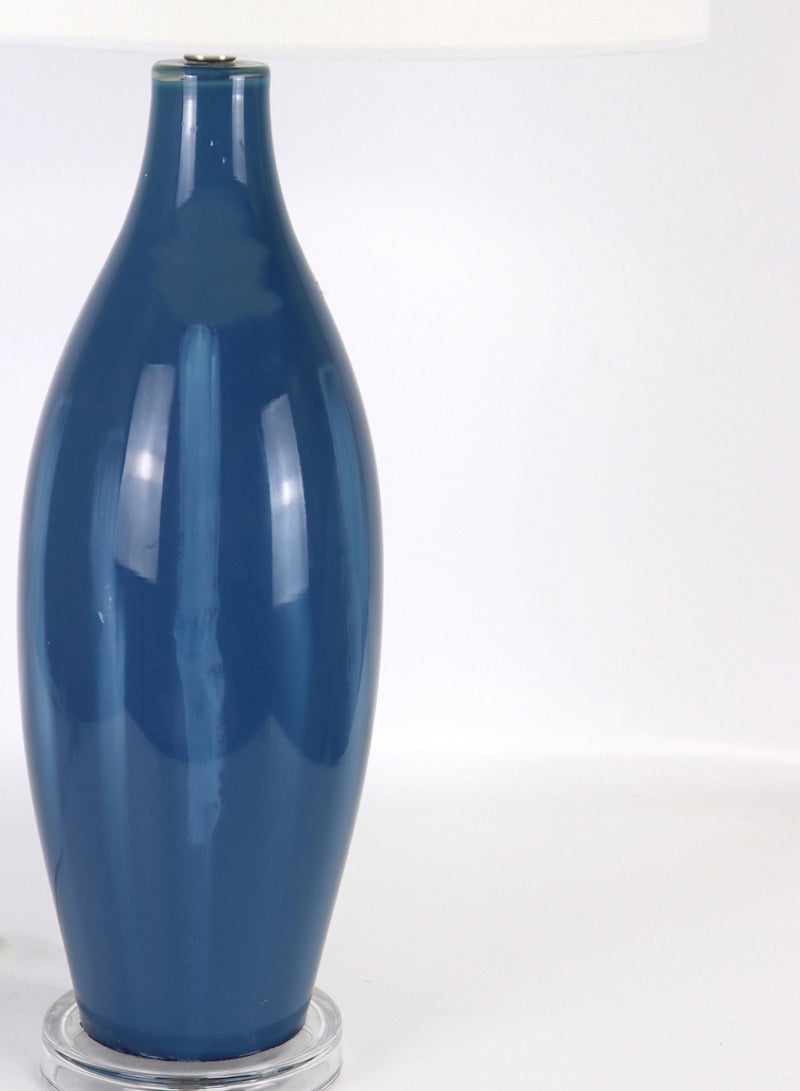 ebb & flow Modern Design Glass Table Lamp Unique Luxury Quality Material for the Perfect Stylish Home RSN71041 Blue 16" Dia x 28.2" H  - Image 3