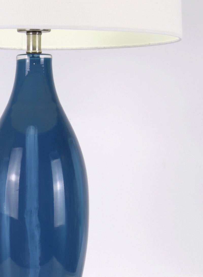 ebb & flow Modern Design Glass Table Lamp Unique Luxury Quality Material for the Perfect Stylish Home RSN71041 Blue 16" Dia x 28.2" H  - Image 4