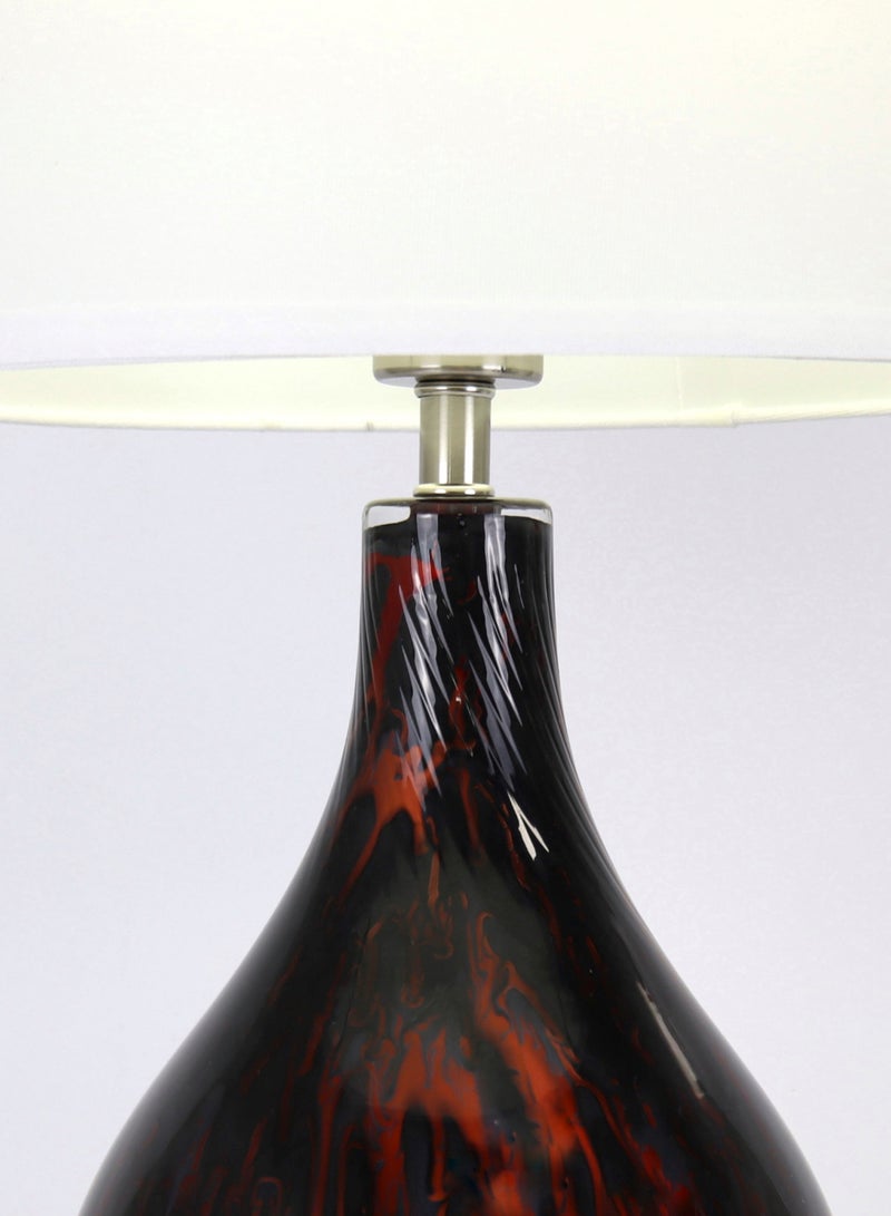 ebb & flow Modern Design Glass Table Lamp Unique Luxury Quality Material for the Perfect Stylish Home RSN71054-A Orange/Black 13 x 24.5  - Image 2