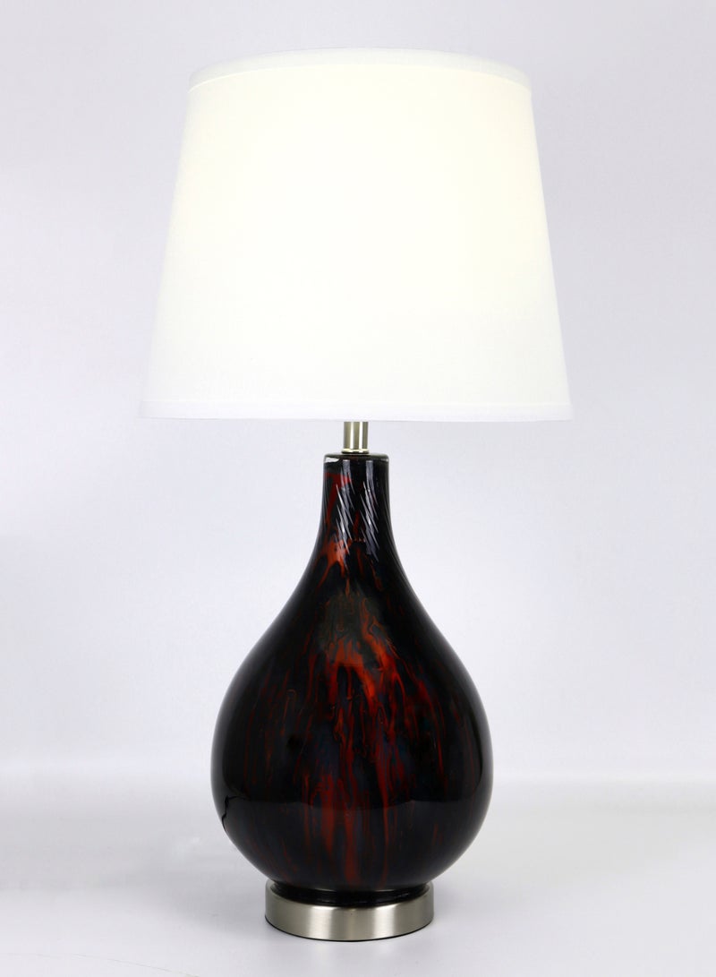 ebb & flow Modern Design Glass Table Lamp Unique Luxury Quality Material for the Perfect Stylish Home RSN71054-A Orange/Black 13 x 24.5  - Image 1