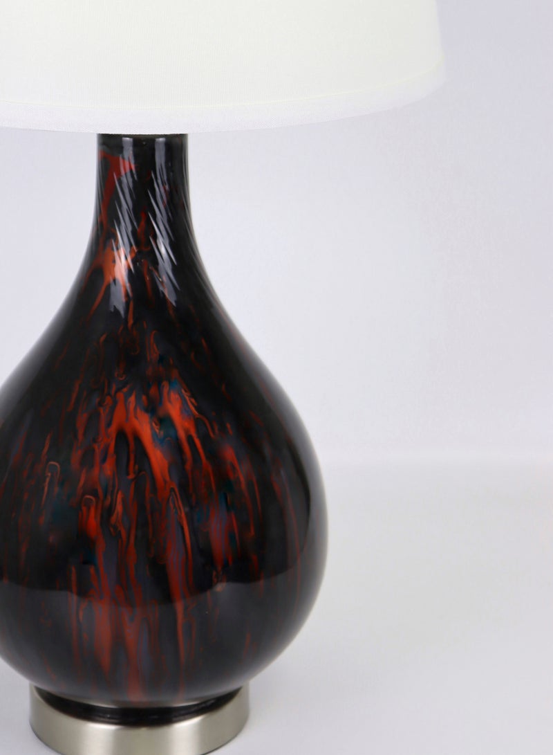 ebb & flow Modern Design Glass Table Lamp Unique Luxury Quality Material for the Perfect Stylish Home RSN71054-A Orange/Black 13 x 24.5  - Image 3