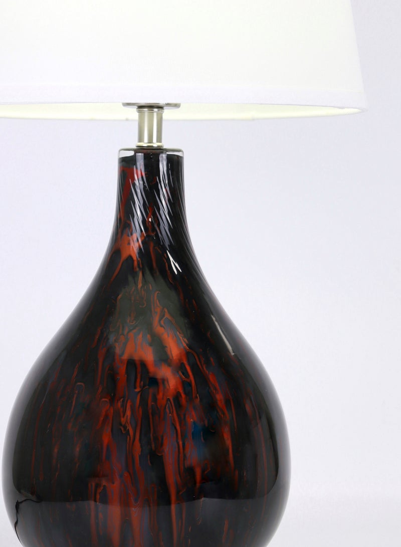 ebb & flow Modern Design Glass Table Lamp Unique Luxury Quality Material for the Perfect Stylish Home RSN71054-A Orange/Black 13 x 24.5  - Image 4
