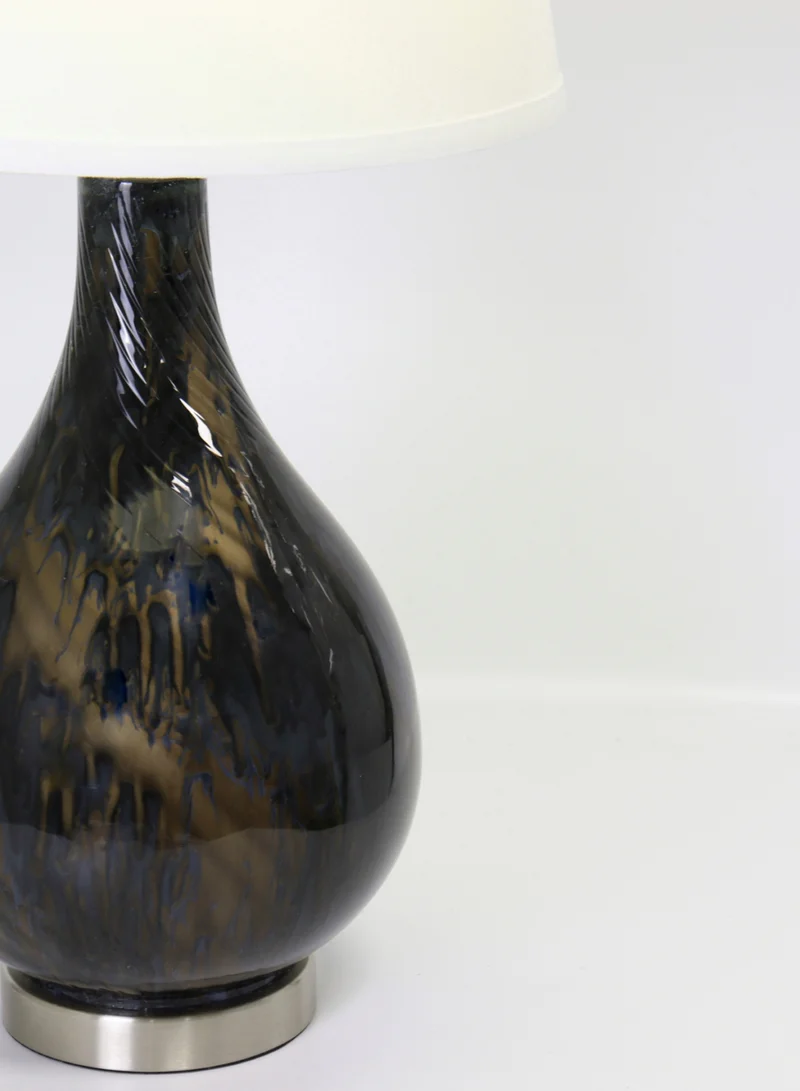 ebb & flow Modern Design Glass Table Lamp Unique Luxury Quality Material for the Perfect Stylish Home RSN71054-B Yellow/Black 13 x 24.5