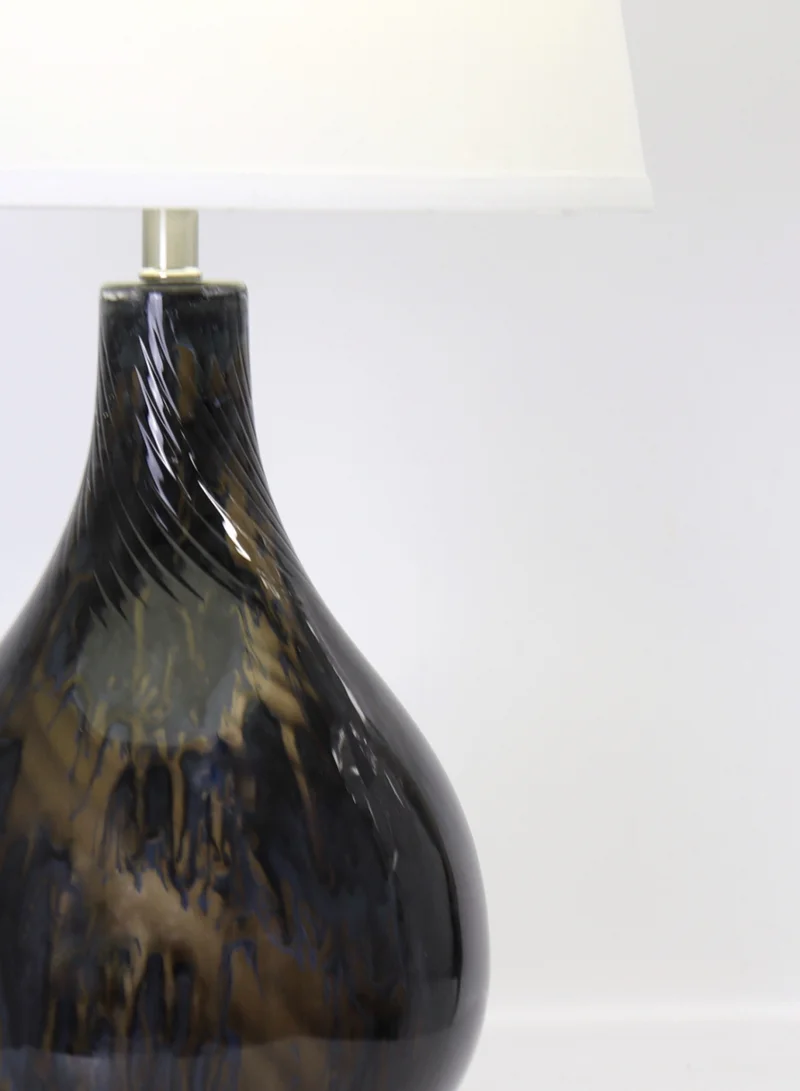 ebb & flow Modern Design Glass Table Lamp Unique Luxury Quality Material for the Perfect Stylish Home RSN71054-B Yellow/Black 13 x 24.5