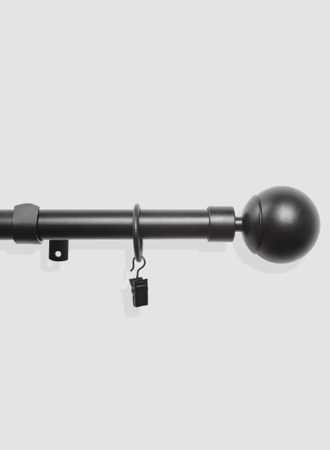 Switch - Louis Single Extendable Window Curtain Rod Set Unique Quality Curtains Pole and Rod to Suit your Curtain Collections Matt Black 160/300cm - Image 1