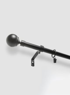 Louis Single Extendable Window Curtain Rod Set Unique Quality Curtains Pole and Rod to Suit your Curtain Collections Matt Black 160/300cm