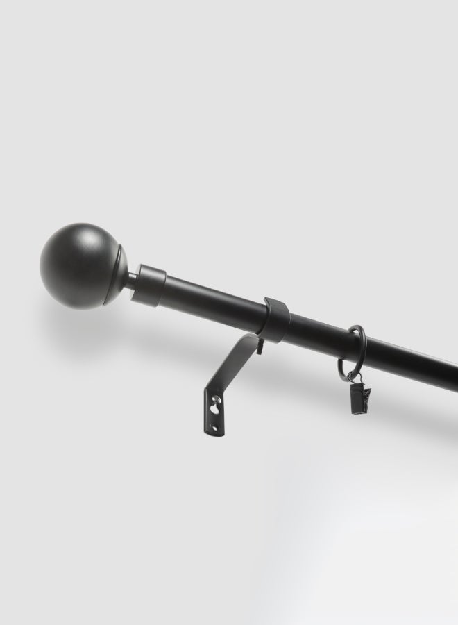 Switch - Louis Single Extendable Window Curtain Rod Set Unique Quality Curtains Pole and Rod to Suit your Curtain Collections Matt Black 160/300cm - Image 1