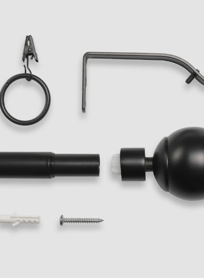 Switch - Louis Single Extendable Window Curtain Rod Set Unique Quality Curtains Pole and Rod to Suit your Curtain Collections Matt Black 160/300cm - Image 1