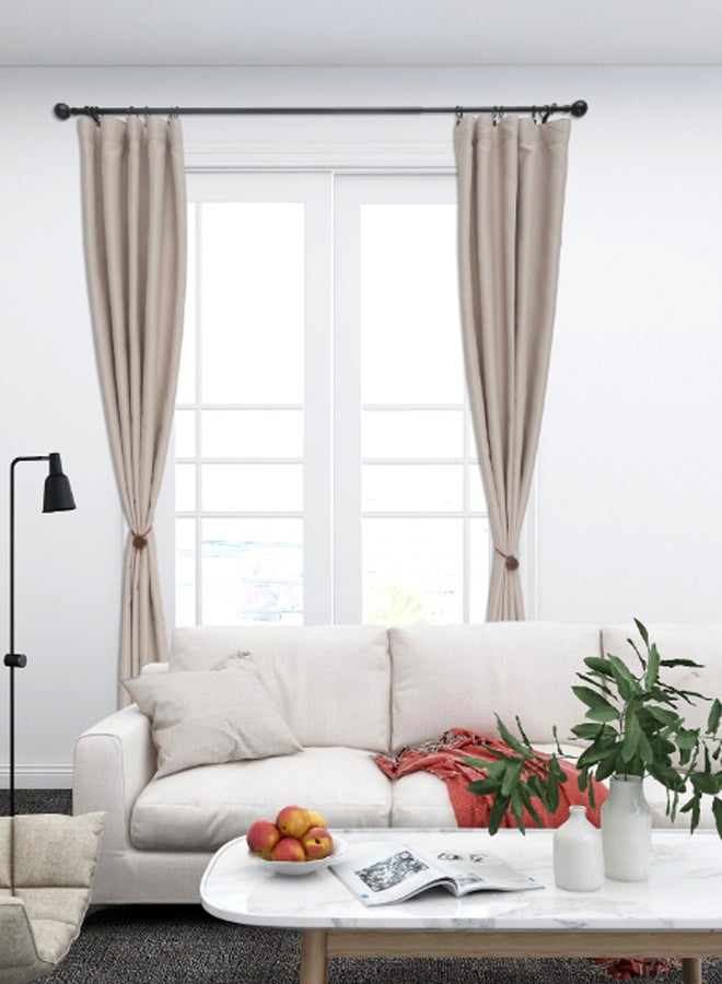 Switch - Louis Single Extendable Window Curtain Rod Set Unique Quality Curtains Pole and Rod to Suit your Curtain Collections Matt Black 160/300cm - Image 1