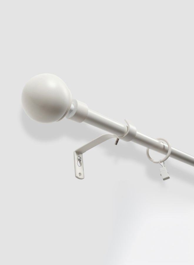 Switch - Louis Single Extendable Window Curtain Rod Set Unique Quality Curtains Pole and Rod to Suit your Curtain Collections Matt White 160/300cm - Image 1