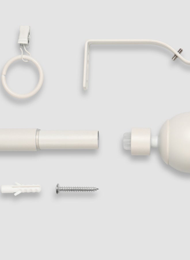 Switch - Louis Single Extendable Window Curtain Rod Set Unique Quality Curtains Pole and Rod to Suit your Curtain Collections Matt White 160/300cm - Image 1