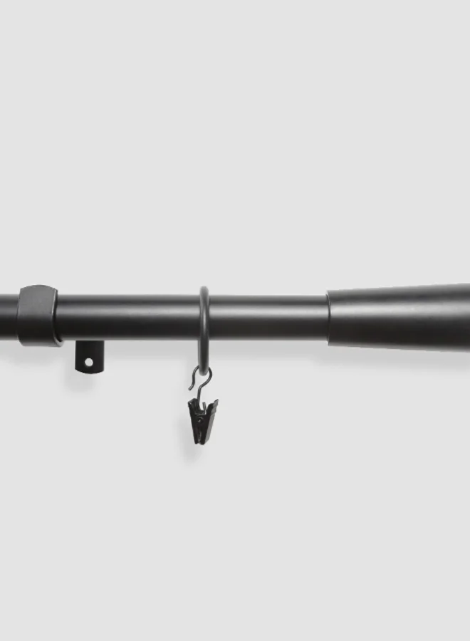 Switch Pommel Single Extendable Window Curtain Rod Set Unique Quality Curtains Pole and Rod to Suit your Curtain Collections Matt Black 160/300cm, Extended 210/300cm