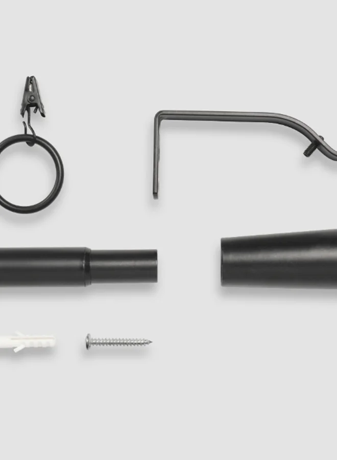 Switch Pommel Single Extendable Window Curtain Rod Set Unique Quality Curtains Pole and Rod to Suit your Curtain Collections Matt Black 160/300cm, Extended 210/300cm