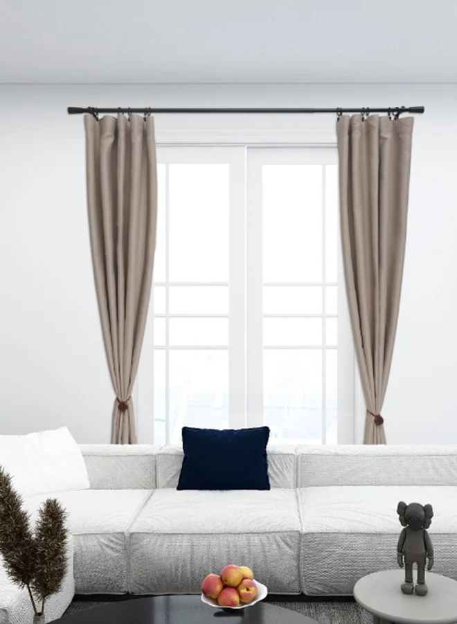 Switch Pommel Single Extendable Window Curtain Rod Set Unique Quality Curtains Pole and Rod to Suit your Curtain Collections Matt Black 160/300cm, Extended 210/300cm