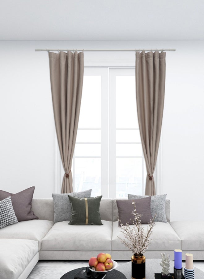 Switch - Pommel Single Extendable Window Curtain Rod Set Unique Quality Curtains Pole and Rod to Suit your Curtain Collections Matt White 160/300cm, Extended 210/300cm - Image 1