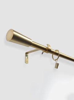 Pommel Single Extendable Window Curtain Rod Set Unique Quality Curtains Pole and Rod to Suit your Curtain Collections Polished Brass 160/300cm, Extended 210/300cm