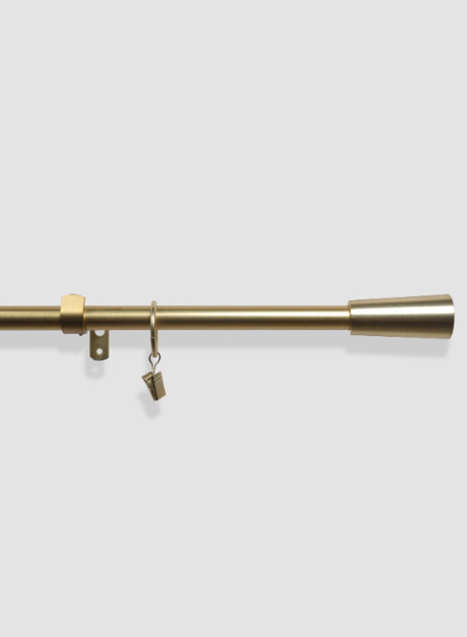 ebb & flow - Pommel Single Extendable Window Curtain Rod Set Unique Quality Curtains Pole and Rod to Suit your Curtain Collections Polished Brass 160/300cm, Extended 210/300cm - Image 1