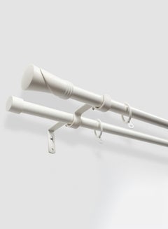 Trumpet Double Extendable Window Curtain Rod Set Unique Quality Curtains Pole and Rod to Suit your Curtain  Collections Matt White