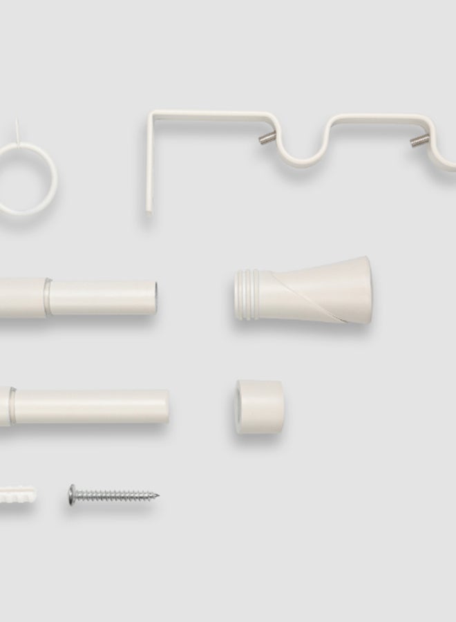 Switch - Trumpet Double Extendable Window Curtain Rod Set Unique Quality Curtains Pole and Rod to Suit your Curtain  Collections Matt White - Image 1