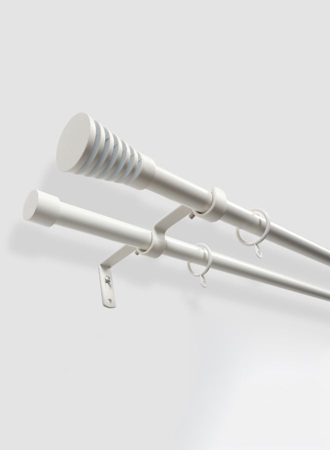 Switch - Comet Double Extendable Window Curtain Rod Set Unique Quality Curtains Pole and Rod to Suit your Curtain Collections Matt White 160/300cm - Image 1