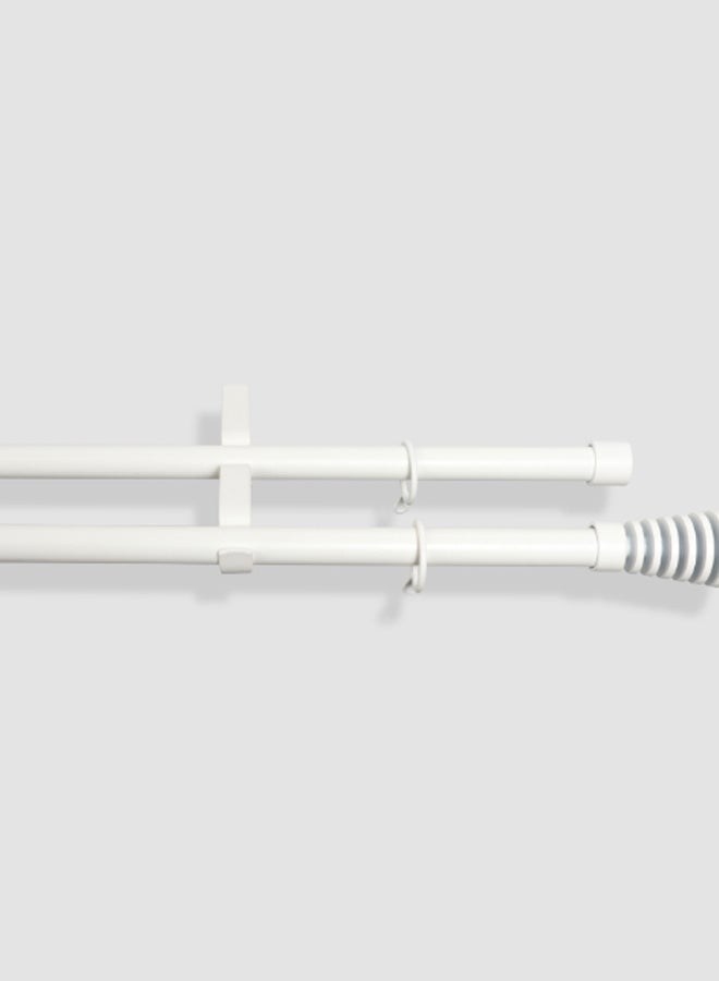 Switch - Comet Double Extendable Window Curtain Rod Set Unique Quality Curtains Pole and Rod to Suit your Curtain Collections Matt White 160/300cm - Image 1
