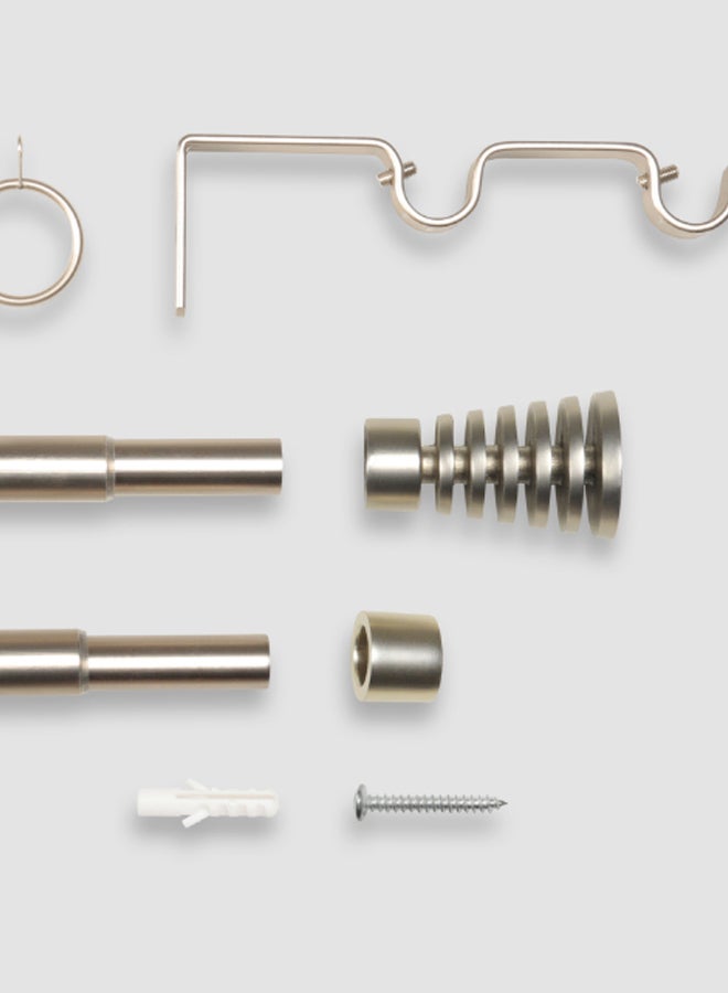 ebb & flow - Comet Double Extendable Window Curtain Rod Set Unique Quality Curtains Pole and Rod to Suit your Curtain Collections Satin Nickel 160/300cm - Image 1