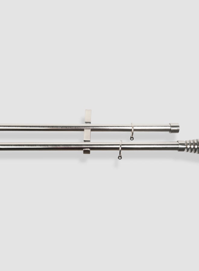Switch - Comet Double Extendable Window Curtain Rod Set Unique Quality Curtains Pole and Rod to Suit your Curtain Collections Brushed Nickel - Image 1