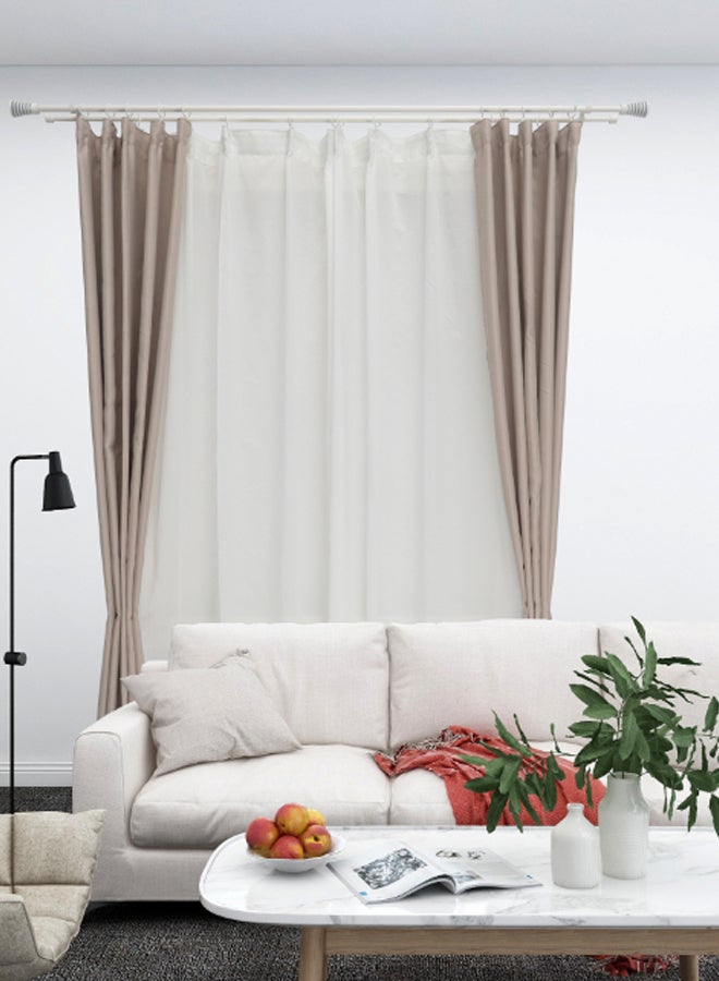 Switch - Comet Double Extendable Window Curtain Rod Set Unique Quality Curtains Pole and Rod to Suit your Curtain Collections Matt White 160/300cm - Image 1
